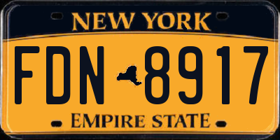 NY license plate FDN8917