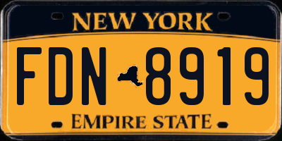 NY license plate FDN8919