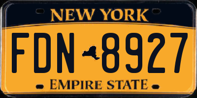 NY license plate FDN8927