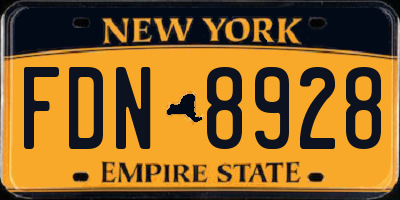 NY license plate FDN8928