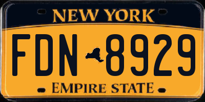 NY license plate FDN8929