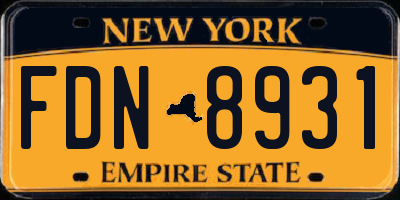 NY license plate FDN8931