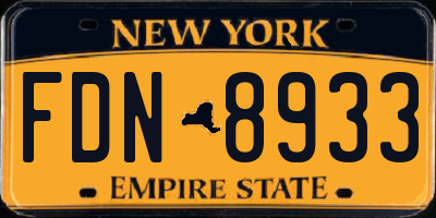 NY license plate FDN8933