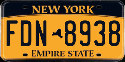 NY license plate FDN8938