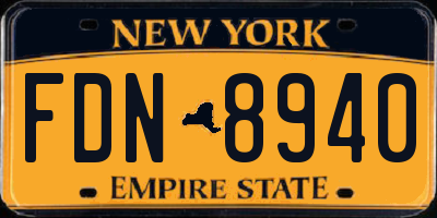 NY license plate FDN8940