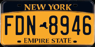 NY license plate FDN8946