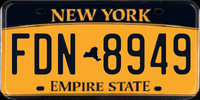 NY license plate FDN8949