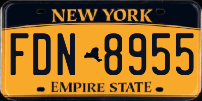 NY license plate FDN8955