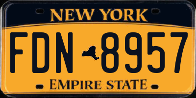 NY license plate FDN8957