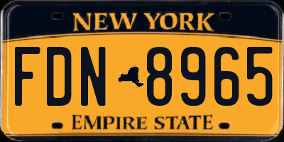 NY license plate FDN8965