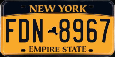 NY license plate FDN8967