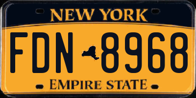 NY license plate FDN8968