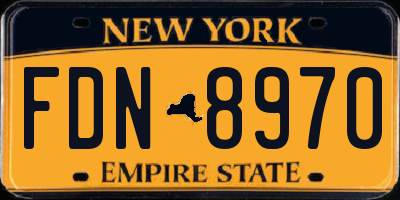 NY license plate FDN8970