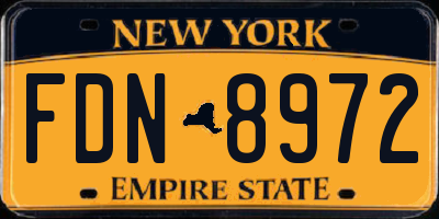 NY license plate FDN8972
