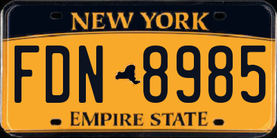 NY license plate FDN8985