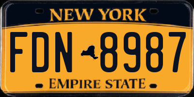 NY license plate FDN8987