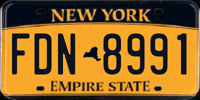NY license plate FDN8991