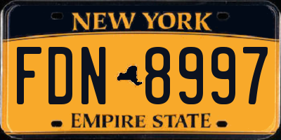 NY license plate FDN8997
