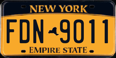 NY license plate FDN9011