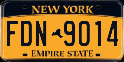 NY license plate FDN9014