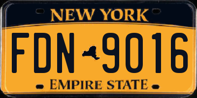 NY license plate FDN9016