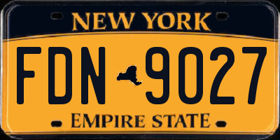 NY license plate FDN9027