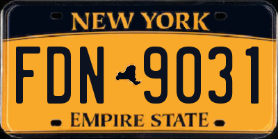 NY license plate FDN9031