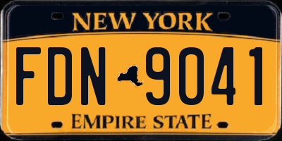 NY license plate FDN9041