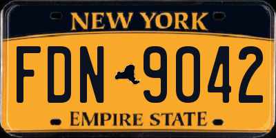 NY license plate FDN9042