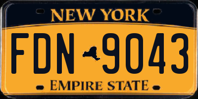 NY license plate FDN9043
