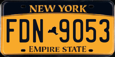 NY license plate FDN9053