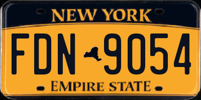 NY license plate FDN9054