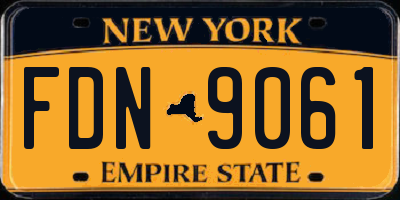 NY license plate FDN9061