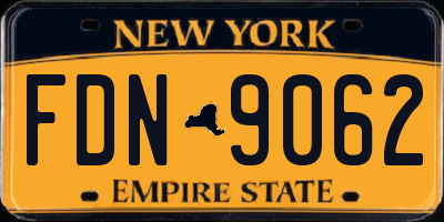 NY license plate FDN9062