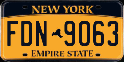 NY license plate FDN9063