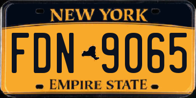 NY license plate FDN9065