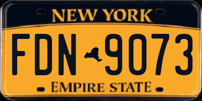 NY license plate FDN9073
