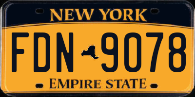 NY license plate FDN9078