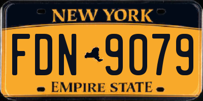 NY license plate FDN9079