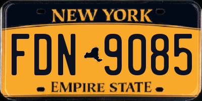 NY license plate FDN9085