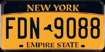 NY license plate FDN9088