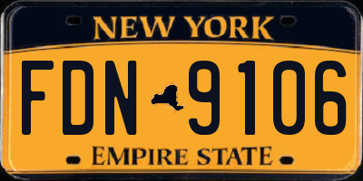NY license plate FDN9106