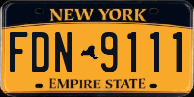 NY license plate FDN9111