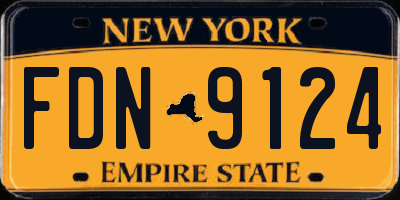 NY license plate FDN9124