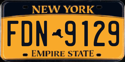 NY license plate FDN9129