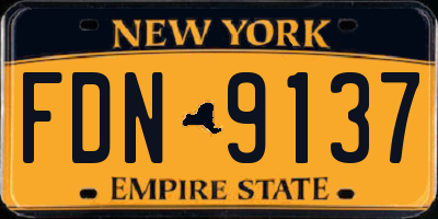 NY license plate FDN9137