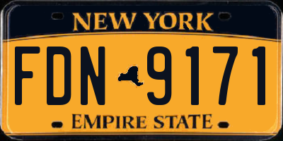 NY license plate FDN9171