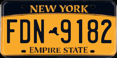 NY license plate FDN9182