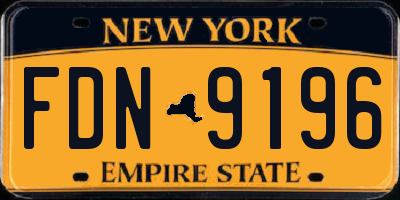 NY license plate FDN9196