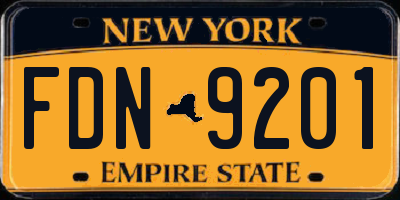 NY license plate FDN9201